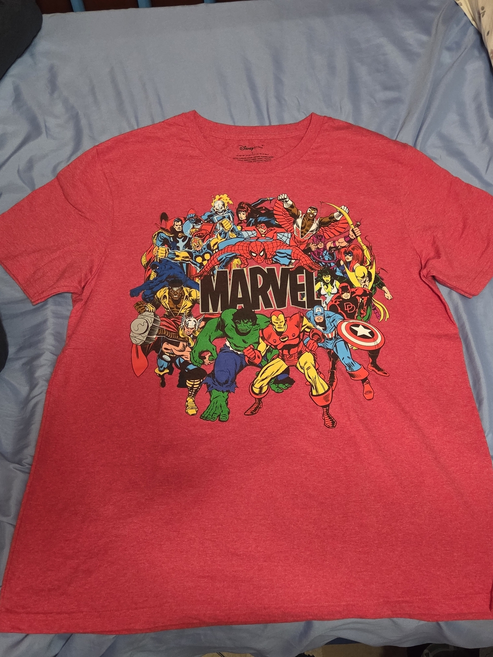 Disney Marvel Red Graphic Superhero Short Sleeve Tee Size Large